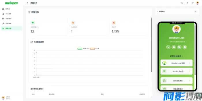 WebNav Link:打造个性化轻量级导航页的高效工具,分类:📋整站源码,发布时间:2025-12-28 bc091766906141.webp